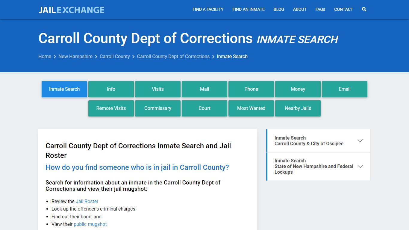Carroll County Dept of Corrections Inmate Search - Jail Exchange